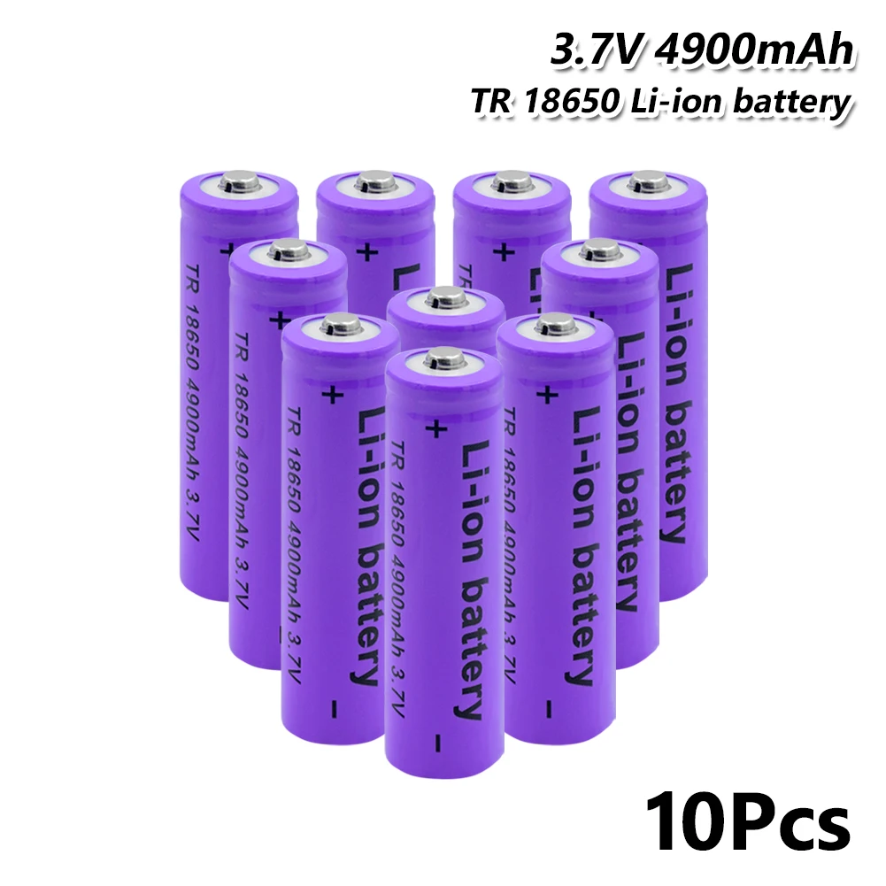 1/2/4/6/8/10x TR 18650 литий-ионная батарея 3,7 V 4900mAh литий-ионная батарея Rechagreable 4900mAh 18650 фонарик батарея