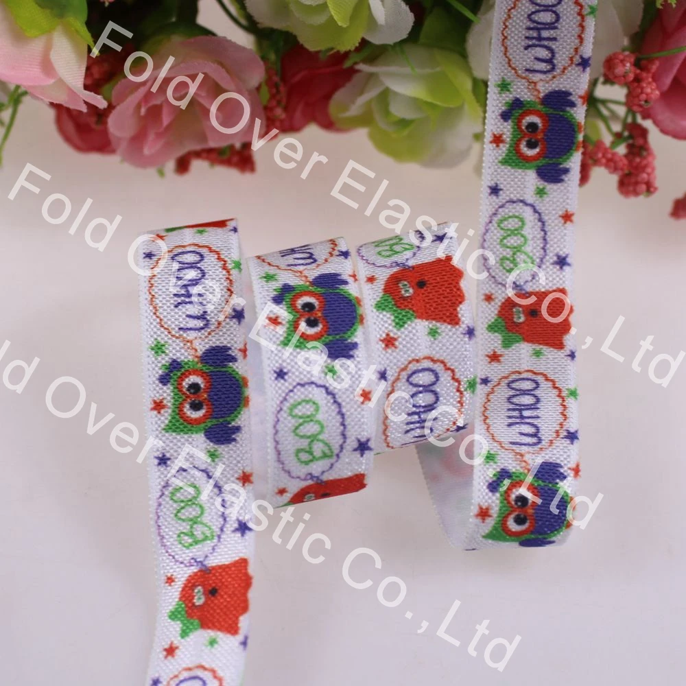 

New arrival Halloween foe elastic, heat transfer print foe for webbing ,100 yards/Lot FOE Elastic for Hair Headband Wholesale