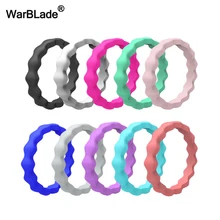 Warblade novo 3mm fda grau alimentício anel de silicone hypoallergenic crossfit onda flexível silicone anel de dedo para as mulheres anéis de casamento