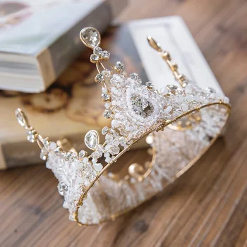 

New Shining Rhinestone Crown Romantic Wedding Crowns Bridal Party Prom Pageant Princess Headdress Headband Full Circle Tiaras