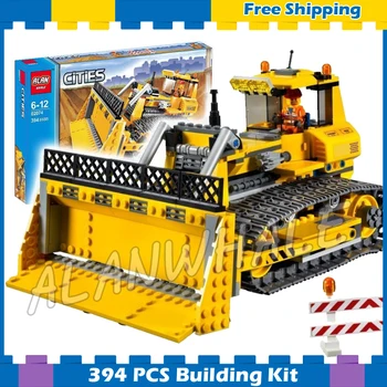

394pcs New City Big Dozer Bulldozer 02074 Model Building Blocks Children Lifting Mechanism Gifts sets Compatible With Lago