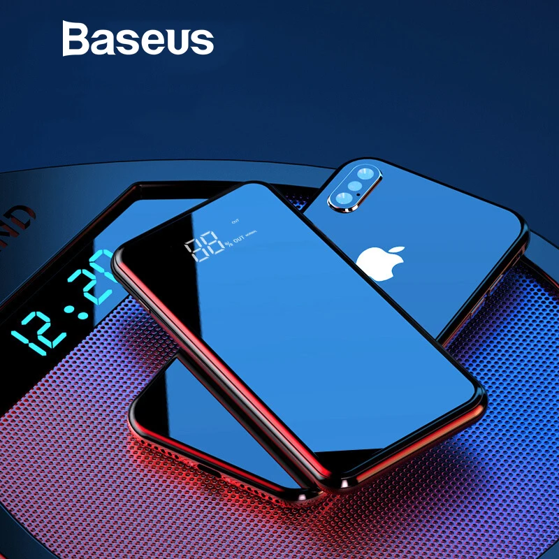 Cargador inalámbrico Baseus 8000mAh Qi banco de energía para iPhone Samsung banco de energía Dual c