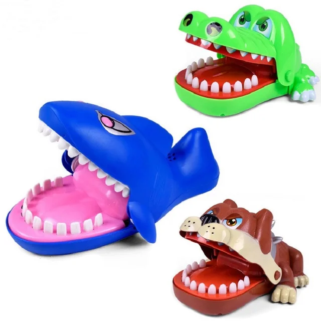 Fun Spoof Joke Toys Shark Bulldog Crocodile Large Mouth Bite Finger Game Funny Novetly Teeth Toy For Kids Gifts 