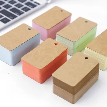 

1pcs 100 rounded blank English word card color buckle loose-leaf book DIY literacy message learning small card