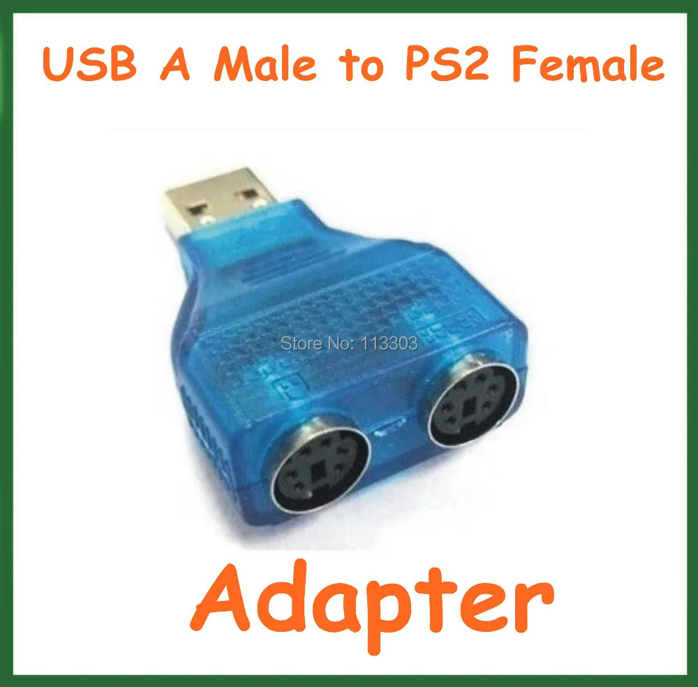 5pcs Converter USB Male to PS2 Female Y Splitter Plug Adapter 1 Male to 2 PS2 Female Extension