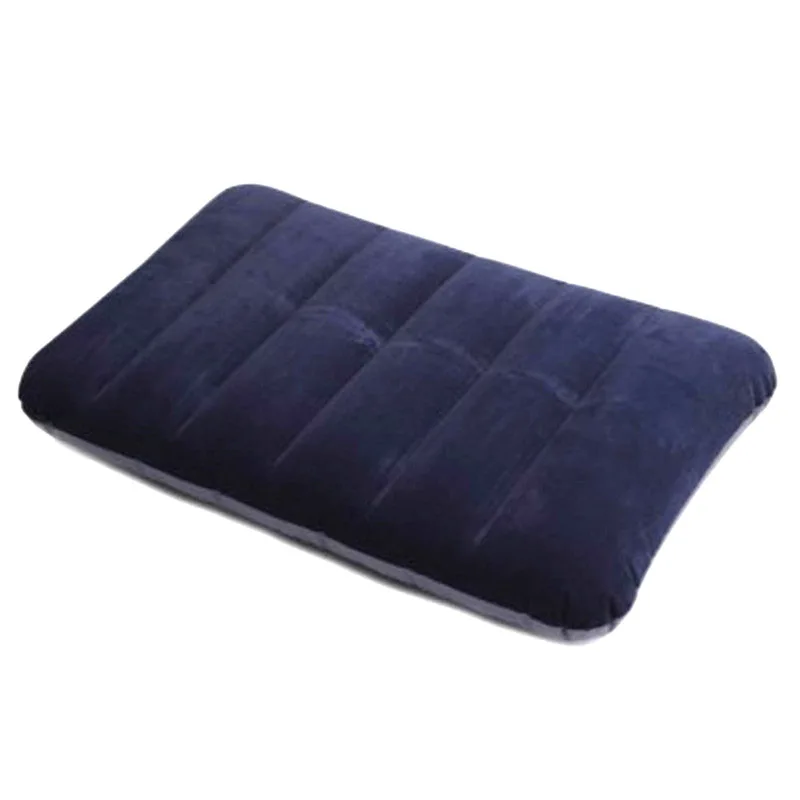 

Flocking Inflatable Air Pillow Protect Headrest Car Flight Travel Pillow Soft Cushion Portable Travel Kits Dark Blue X