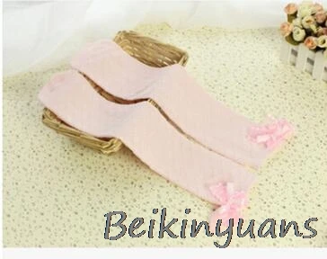 Pink Весенне-осенний хлопковый в сетку с бантом, детские носки, сетка, прямые Детские хлопковые гольфы для девочек, модные носки для девочек - Цвет: Pink