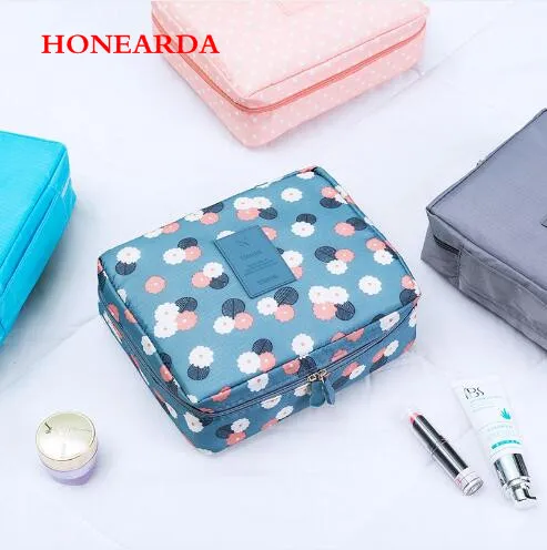 

100pcs Waterproof Portable Zipper Cosmetic Bag dot beauty Case Make Up Tas Purse Organizer Storage
