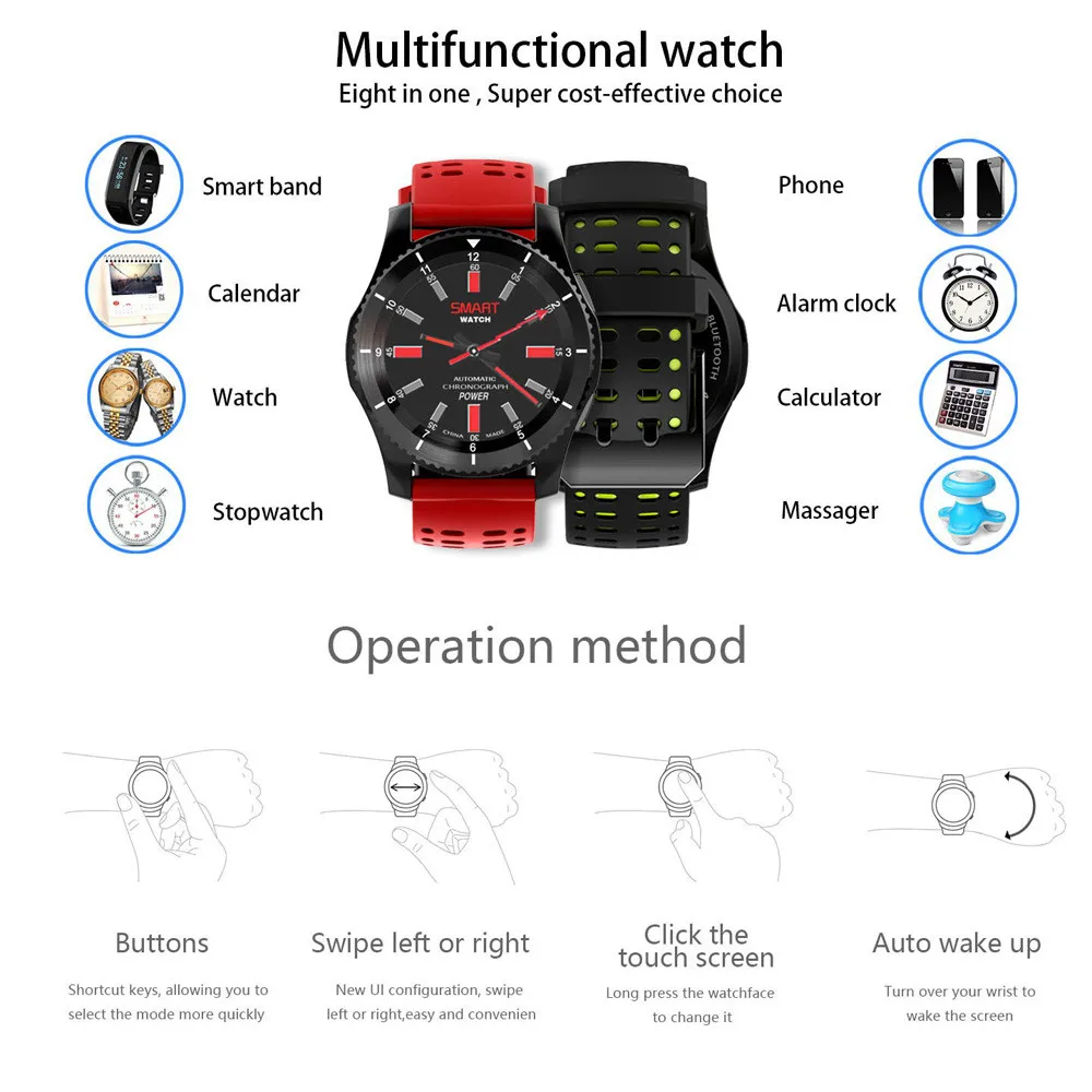 Fashion 100% brand new and high quality GS8 Waterproof GPS Smart Watch Blood Pressure Heart Rate Wristwatch for Android/IOS