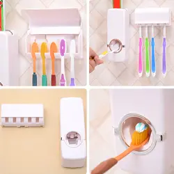 Новый стиль дома для ванной комнаты, автоматическая Диспенсер зубной пасты, для зубной щетки держатель Ванная комната Продукты Поддержка