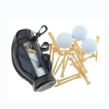 PU Small golf ball bag set with hook and 3 pcs golf training balls 15pcs wooden golf tees golf ball tool holder set PU Small golf ball bag set with hook and 3 pcs golf training balls 15pcs wooden golf tees golf ball tool holder set