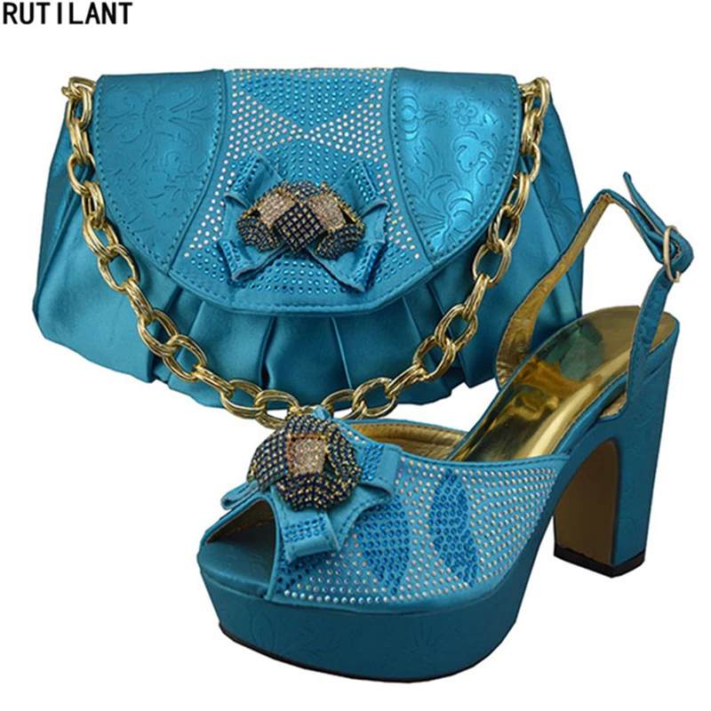 

Italian Shoe and Bag Set for Party In Women African Women Wedding Shoes and Bag Set Decorated with Appliques Pumps Women Shoes