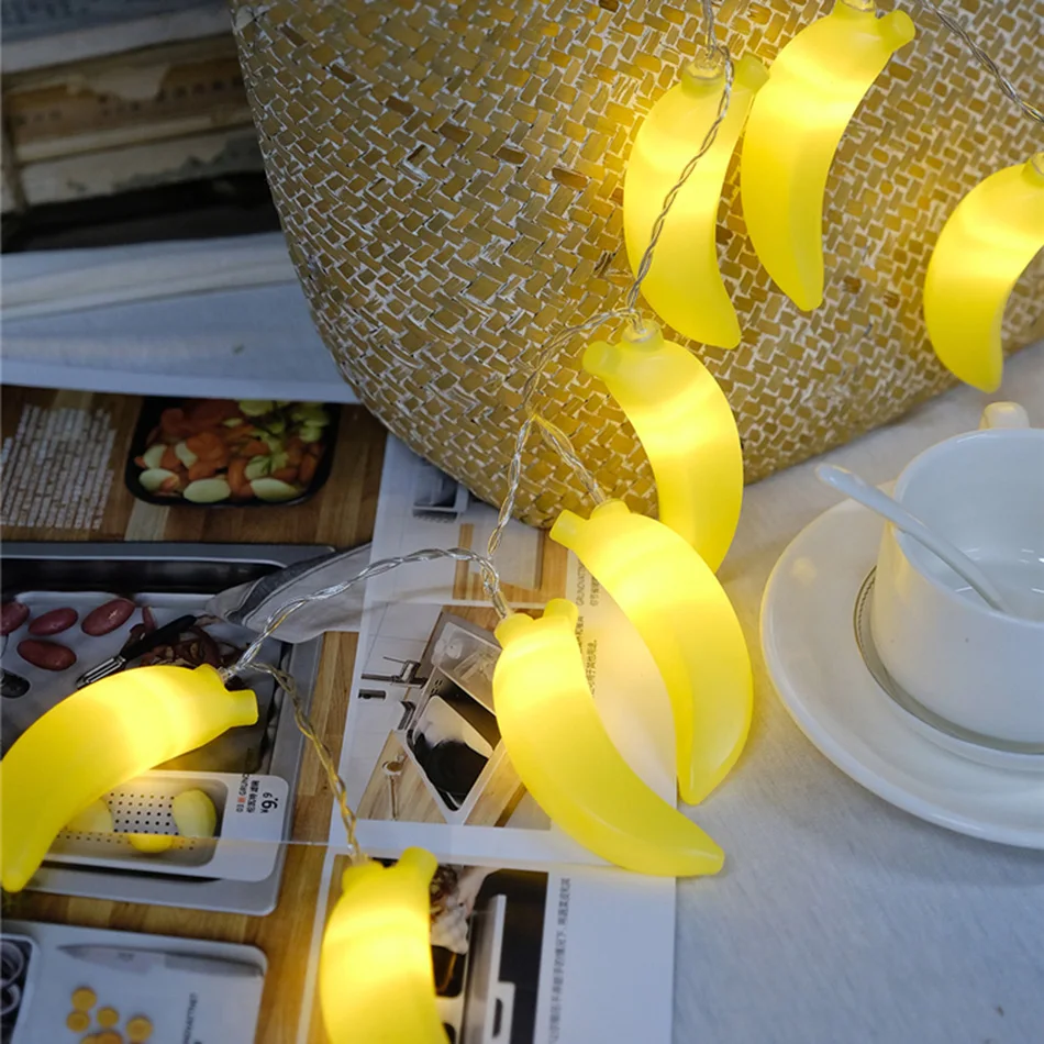 

Novelty Banana light string 3M 20 leds, Fruit String Light for Party decoration,DIY home room prop decorative,led lighting