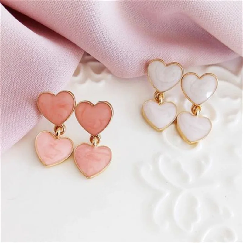 

stud earrings for women Drip heart-shaped earrings Peach heart earrings Heart-shaped pendant fine jewelry accessories earrings