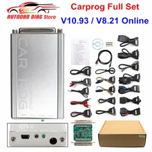 CARPROG V10.93 или V8.21 онлайн-версия программиста автомобиля prog 8,21/10,93 инструмент для ремонта автомобиля полный комплект с 21 адаптером