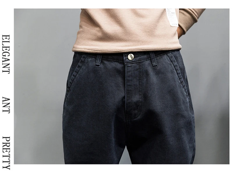 Модные Классические мужские джинсы винтажный дизайн японский стиль свободный крой штаны-карго мужские зимние теплые Jogger джинсы homme EW1831