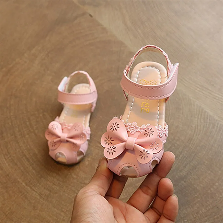 

2018 Cute Fashion Children Girls Floral Bowknot Sandals Sneaker Lace Pricness Casual Single Shoes For Party Dropshipping 0305