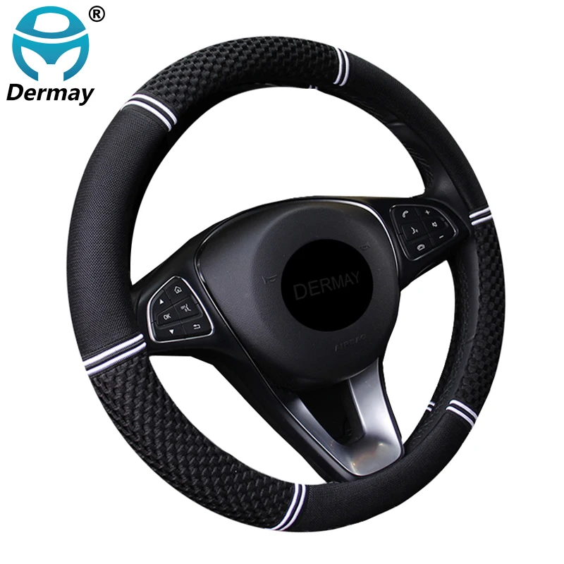 

6 Colors Car Steering Wheel Cover Sports Fashion Ice Silk 3D Massage Grid Braid on the Steering-wheel Volant Auto Car Styling