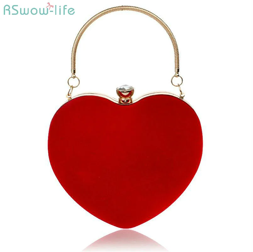 

Japanese And Korean Suede Heart-Shaped Handbag Ladies Fashion Cosmetic Bag Dinner Party Bag Handbag Luxurious Wallet Handbag