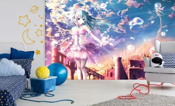 

[Self-Adhesive] 3D Hatsune Miku Angel Country 4 Japan Anime Wall Paper mural Wall Print Decal Wall Murals