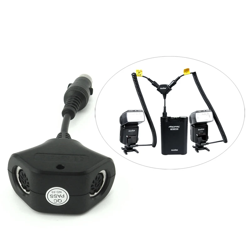 

Godox DB-01 One-to-two Cable Y Power Connector Adapter Cord for External Flash Battery Pack PB960 PB820 Speedlite AD360 II AD180