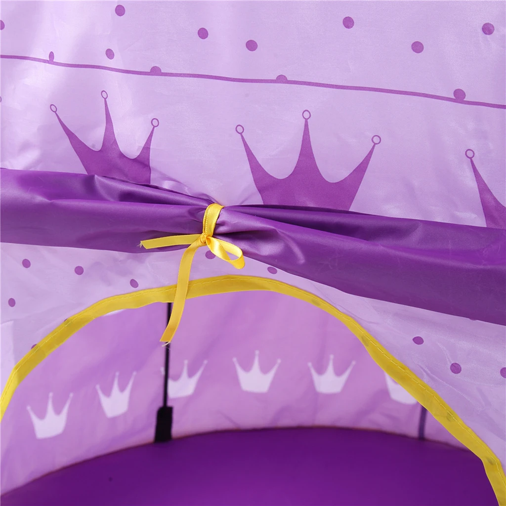 Foldable Kids Girl Purple Castle Play House Indoor Outdoor Pop Up Tent Toy