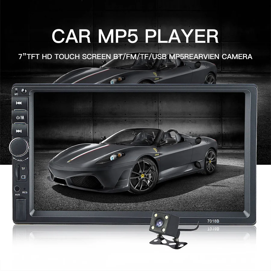 Автомагнитола TOPSOURCE 7018B 2 Din 7 &quotHD сенсорный экран Аудио Стерео Bluetooth видео MP5