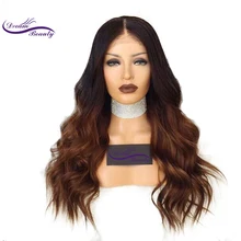 Dream Beauty Ombre Color Lace Front Human Hair Wigs With Baby Hair Pre Plucked Hairline Body Wave Remy Brazilian Hair Wigs