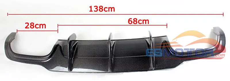 BIG FINS REAL CARBON FIBER REAR LIP DIFFUSER for Benz W204 C63 AMG 11-14 7