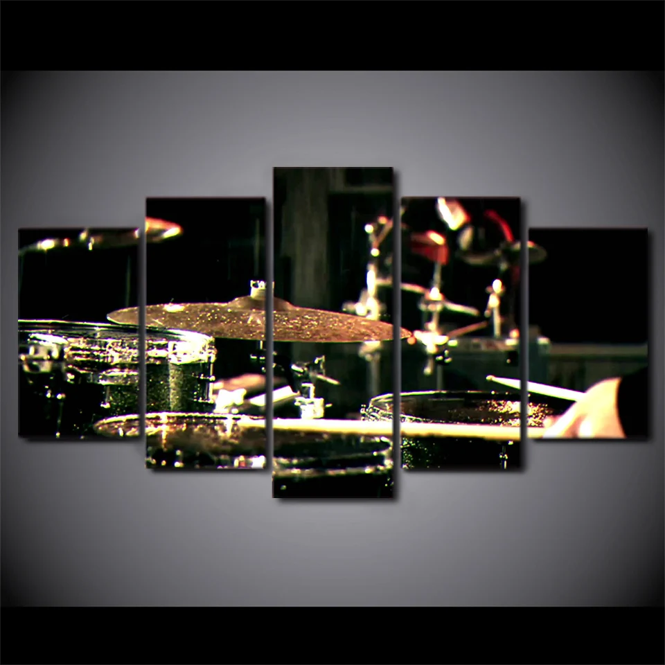 Promotion Printed Canvas Paintings Drummms font b Musical b font font b Instruments b font Wall