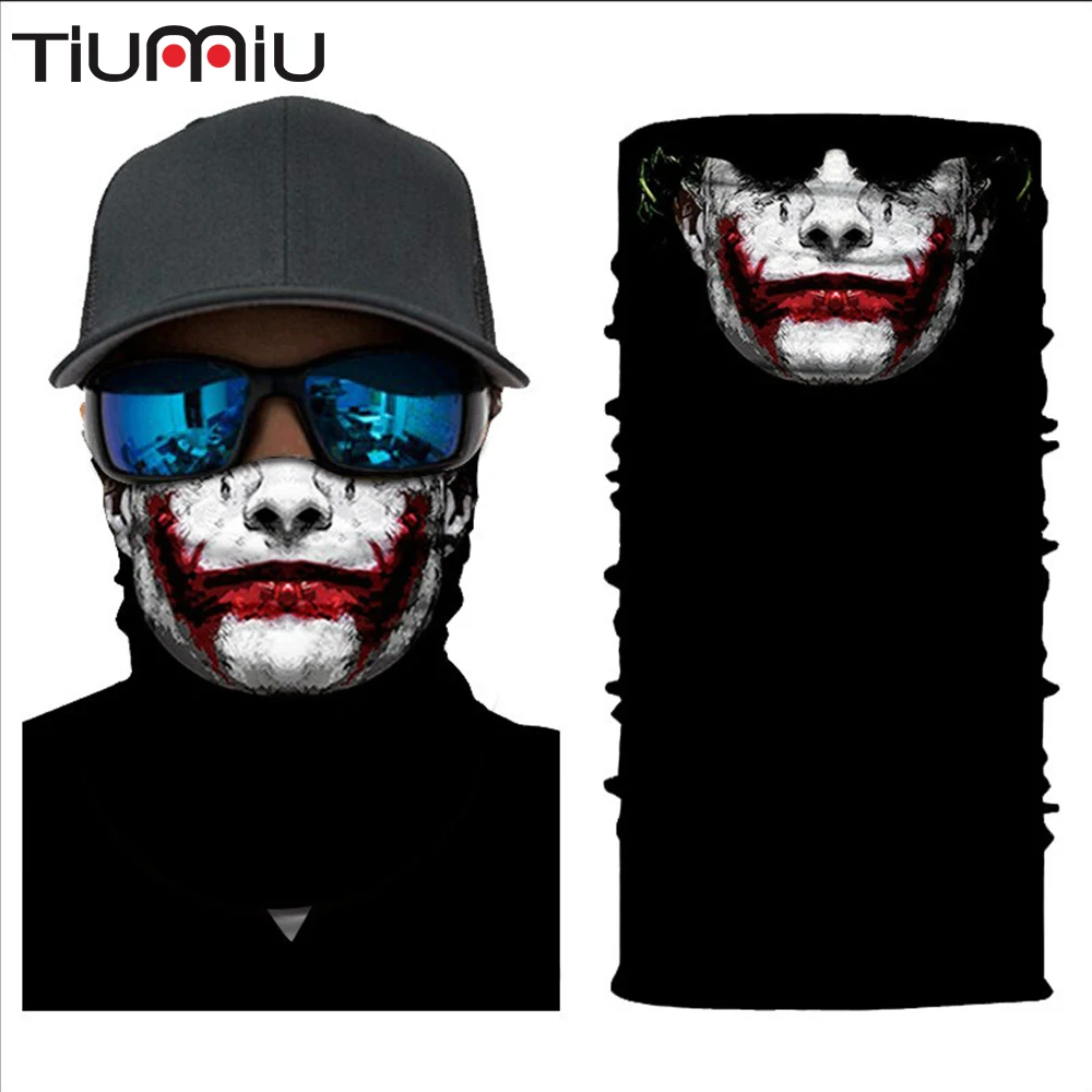 

Halloween Cosplay Clown Performance Horrible Magic Outdoor Ocean Fishing Seamless Sweat Riding Sunscreen Bib Mask Digital