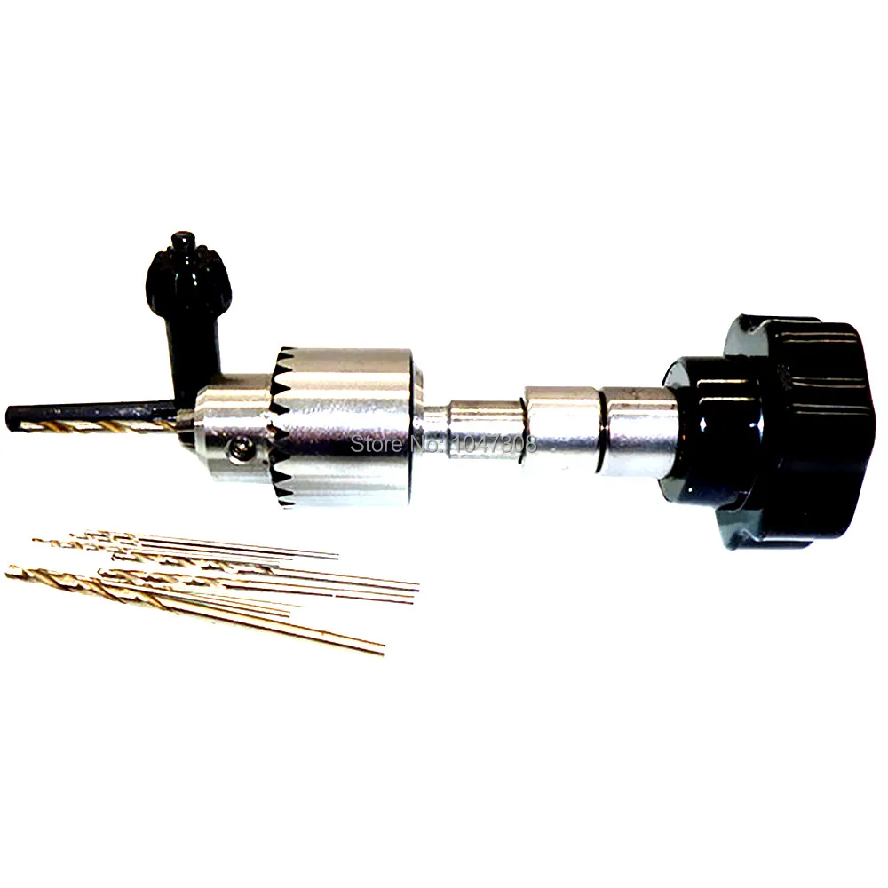 10pcs Twist Drill Bit with Wood Hand Drill Chuck Key Clamp 0.3 4mm Jewelry Tool Craft Jewelers