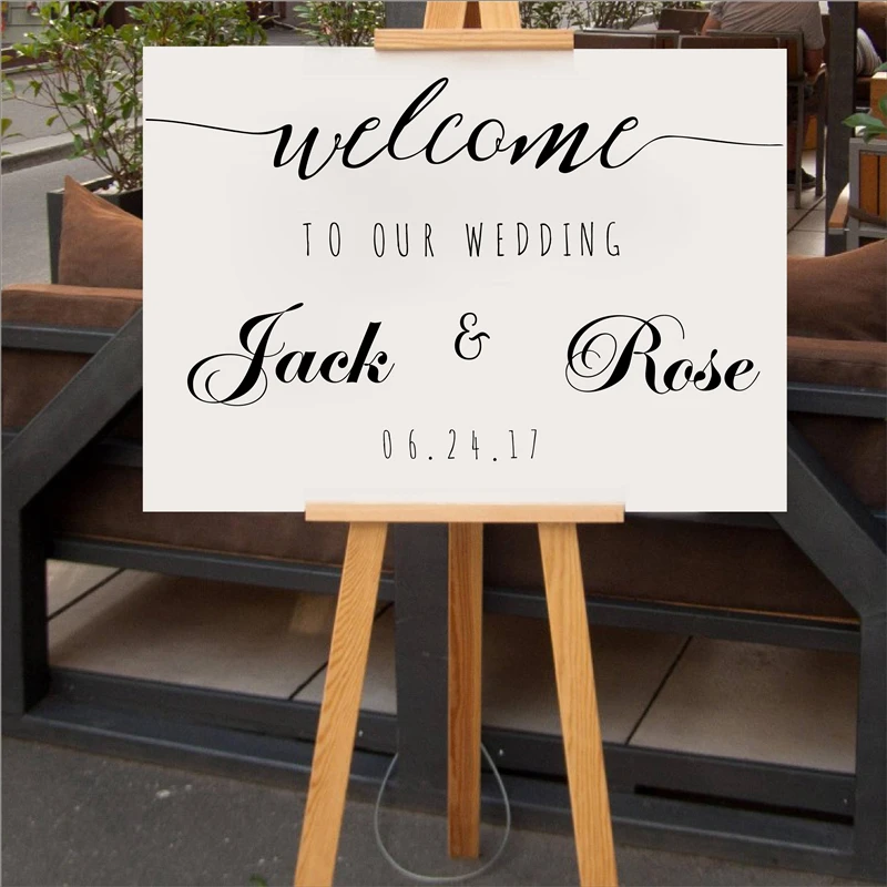 Welcome Sign Names and Date Decal sticker