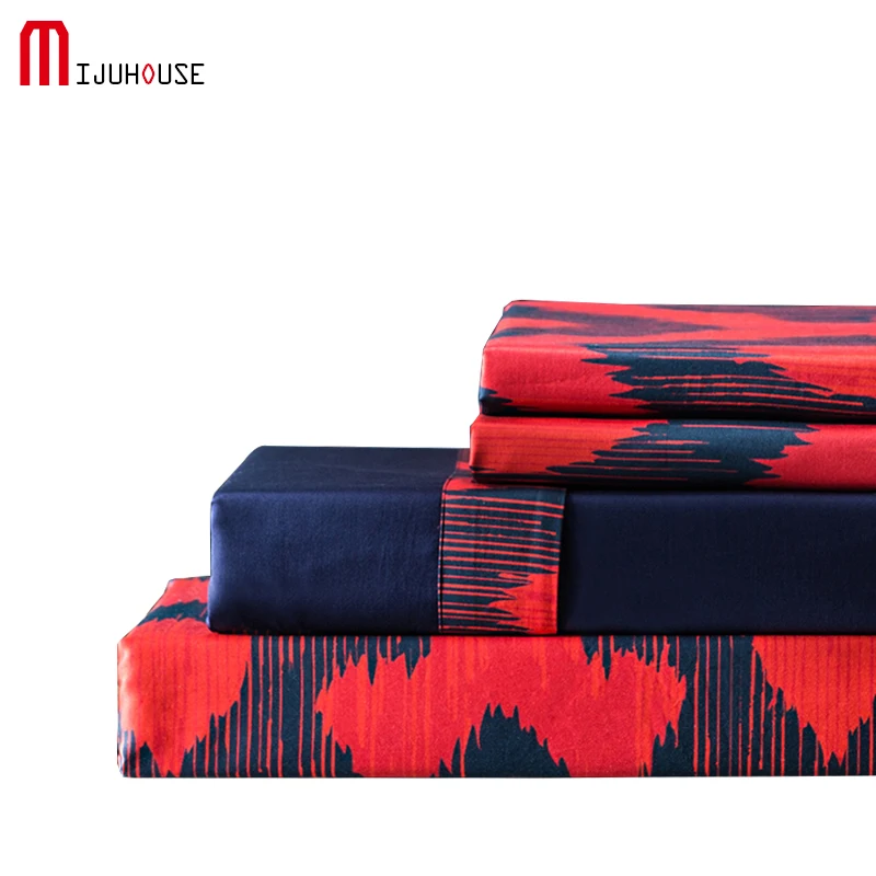 

100% Egyption Long Staple Cotton Bedding Set Dark Print Duvet Cover Bed Sheet Cover Set 4pcs Soft Smooth Good Quality NewProduct