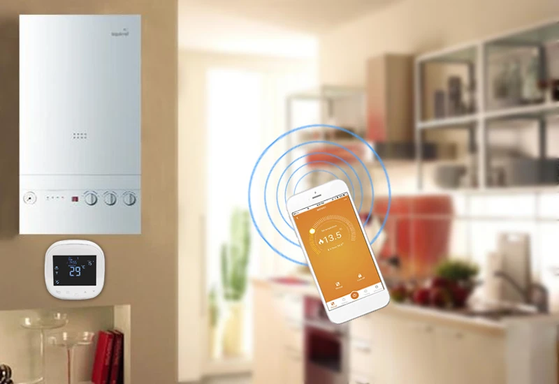 WiFi Touchscreen Thermostat Water/Electric Floor Heating Temperature Controller Weekly Programmable Works with Alexa