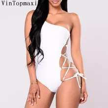 Бразильские Плавки бикини с вырезом Для женщин на шнуровке купальники купальник на одно плечо женская повязка Купальщица женское белье Высокие Монокини