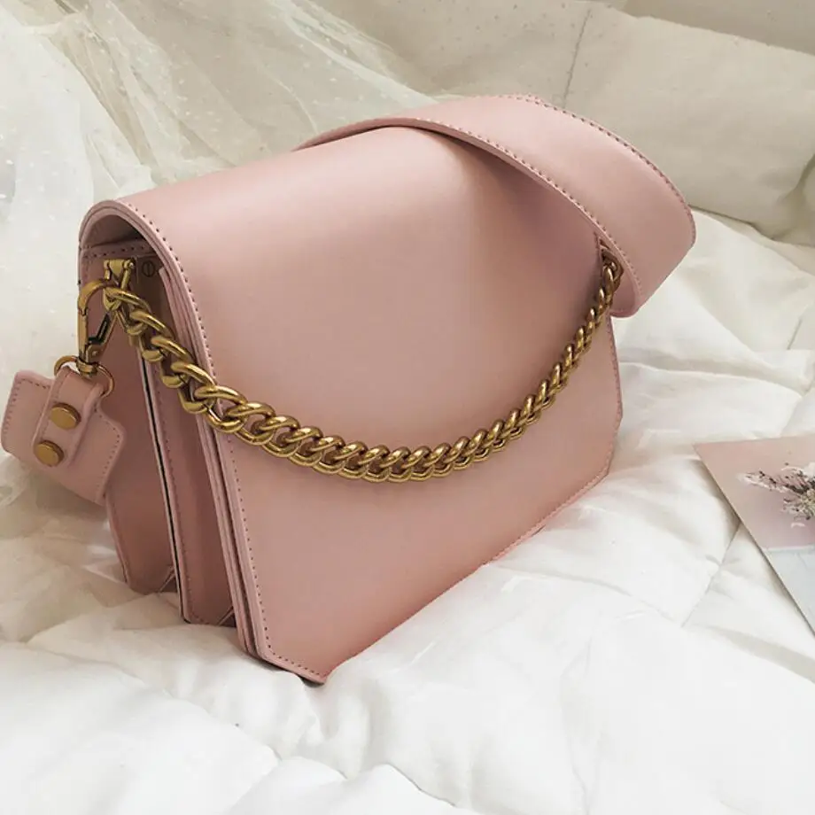 

Elegant Female Flap Square Bag 2019 Summer New Quality PU Leather Women's Designer Handbag Chain Tote bag Shoulder Messenger Bag