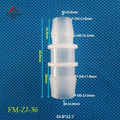 

FUMAO Straight barb barbed double way joint hose repair joint plastic connector straight barb