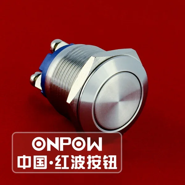 

ONPOW 19mm Stainless Steel Metal Push Button Switch Car Modification Horn Doorbell Switch Automatic Reset (GQ19F-10/S) CE,ROHS