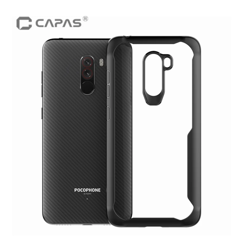

For Xiaomi Pocophone F1 Case Cover Poco F1 Silicone Bumper+ PC Armor Phone Case Transparent Shockproof Protective Shield Luxury