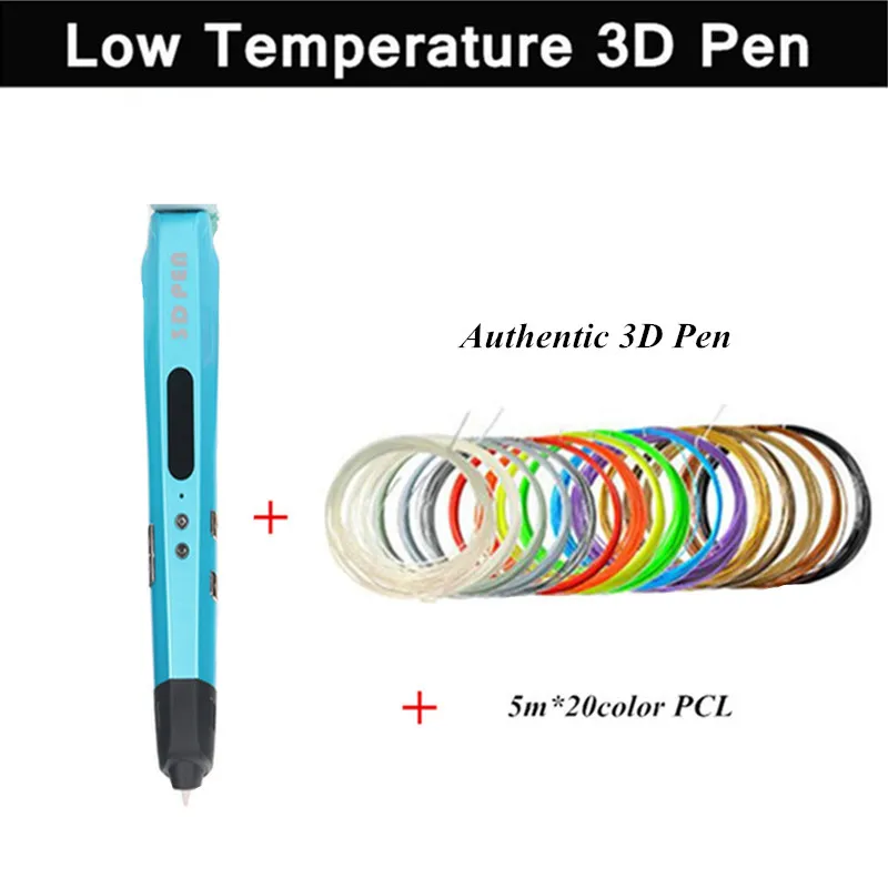 

Low Temperature 3d Pen With 5pcs *20Meter PCL Filament 3d Graffiti Pen Best New Year Gift for Kid,3d Drawing Pen Free Shipping