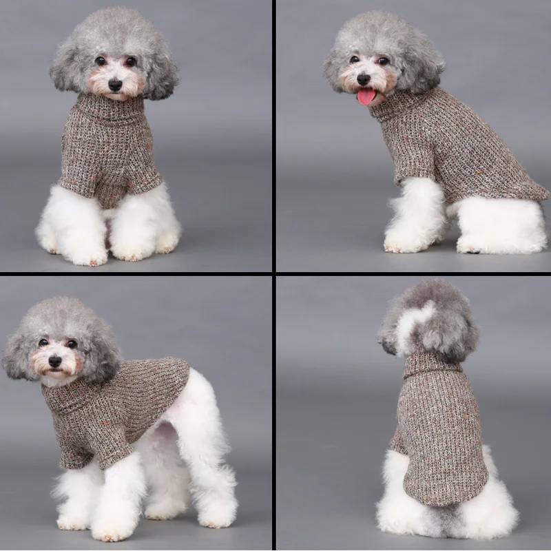 HOOPET собака шерстяной свитер щенок вязаная одежда Толстовка Зимняя теплая водолазка Одежда для кошек