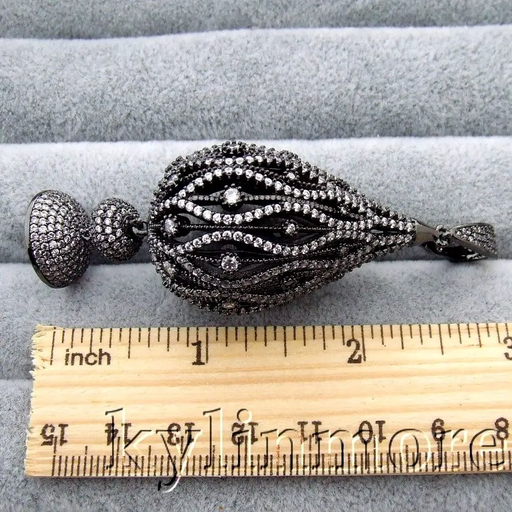 1 шт. 27x80 мм каплевидное проложили CZ ожерелье кулон кисточкой шапки DIY ювелирных изделий