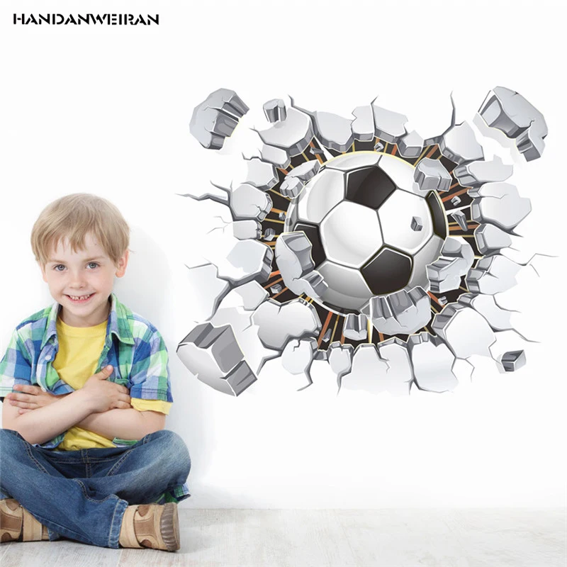 

Explosion 40*50CM Football broken wall sticker living room bedroom football Stickers stickers Football Club Decorative Stickers