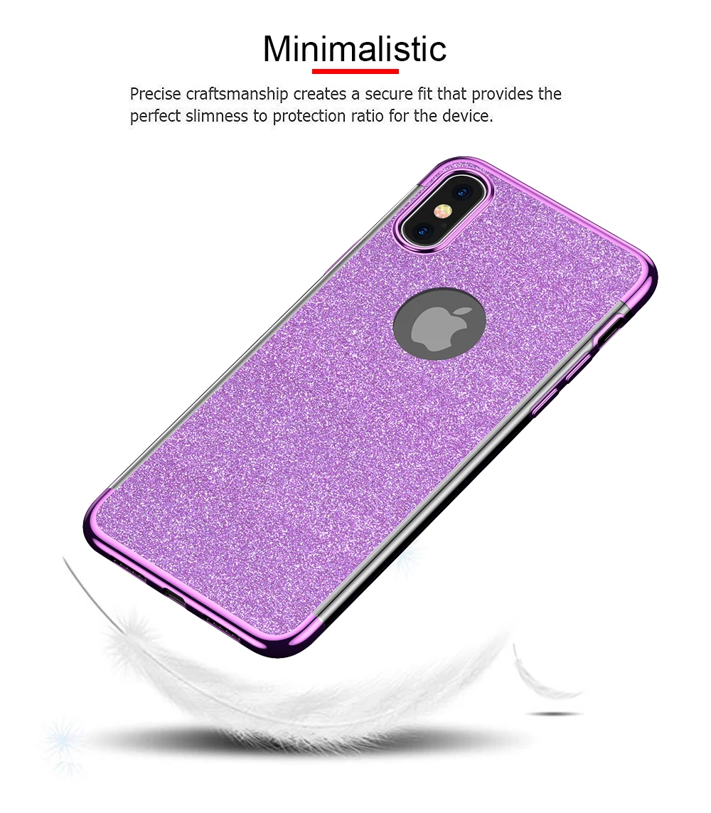 Ascromy For iPhone X Case Glitter Sparkle Bling Women Girls Coque Cover For iPhone 7 plus 8 6 6S iPhone7 Funda Phone Accessories (5)