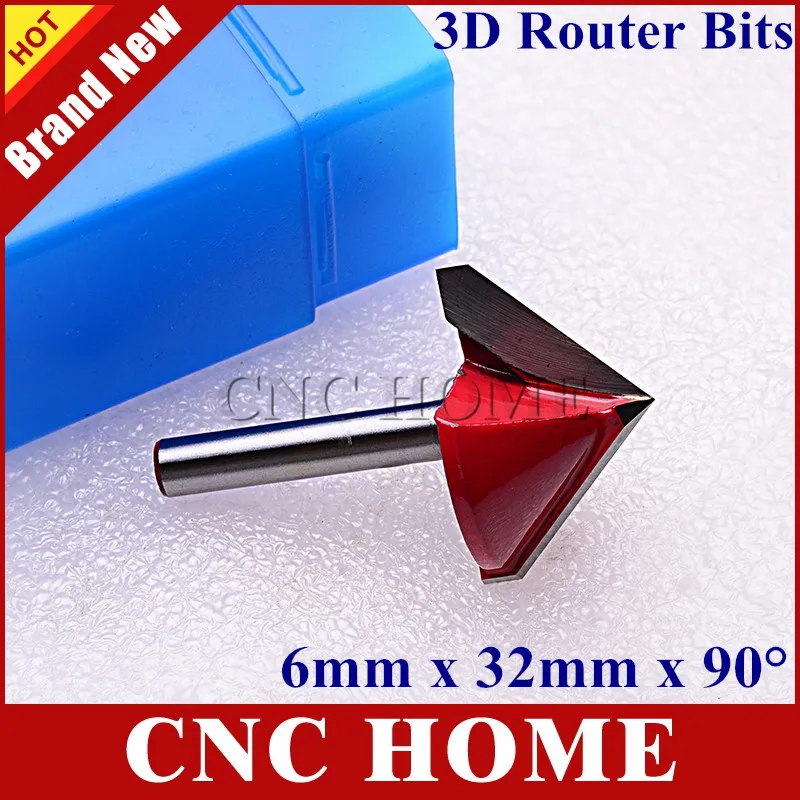 120 Degree CNC Engraving 6mmx32mm 3D V Groove Router Bit Woodworking Cutter