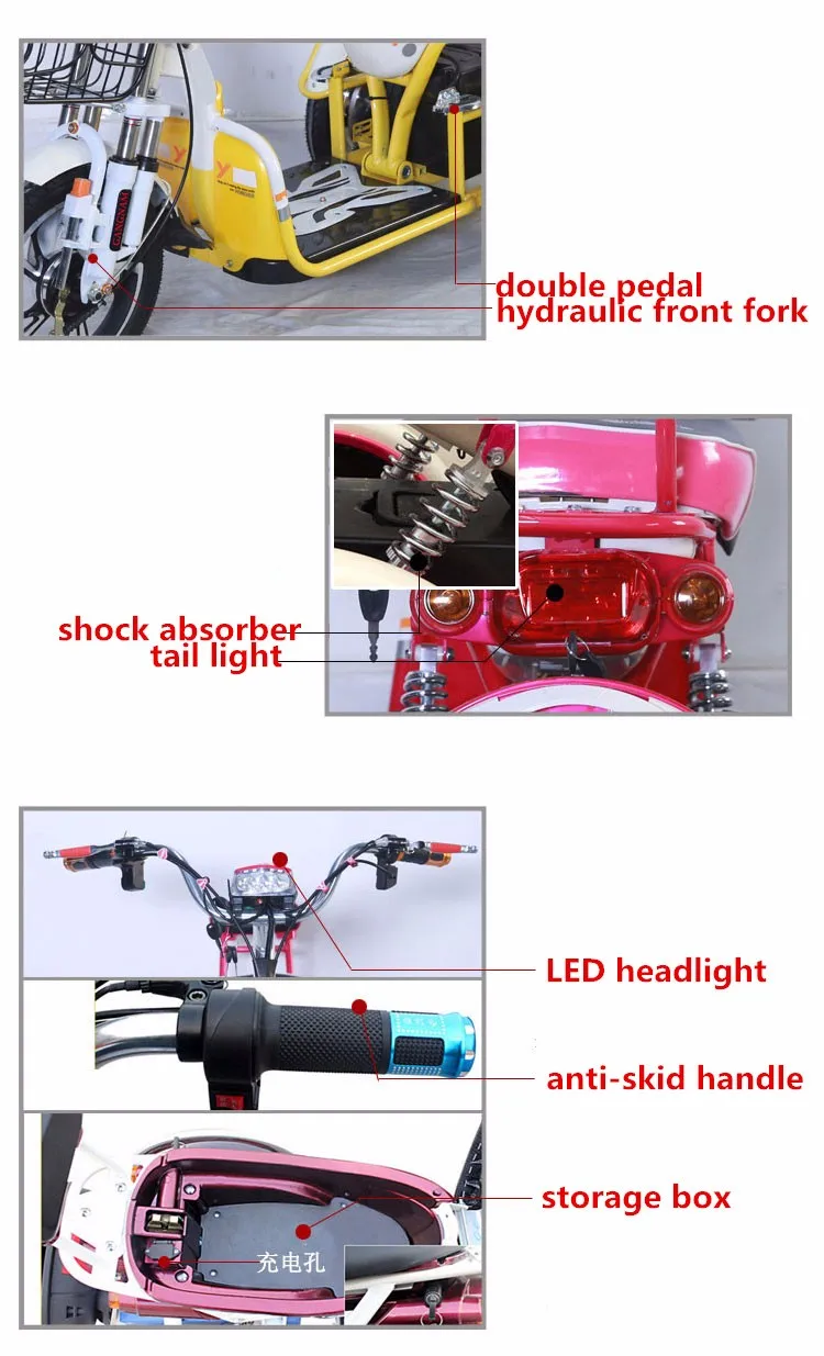 Perfect Special design lithium battery 48v 500w three wheel electric scooter 5