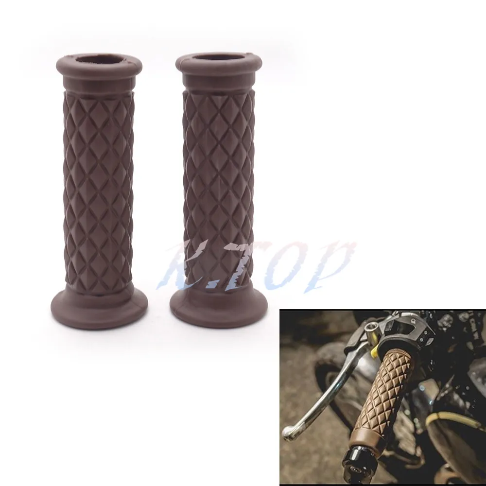 7/8" Universal Motorcycle Rubber Handlebar Hand Grip For Harley Honda