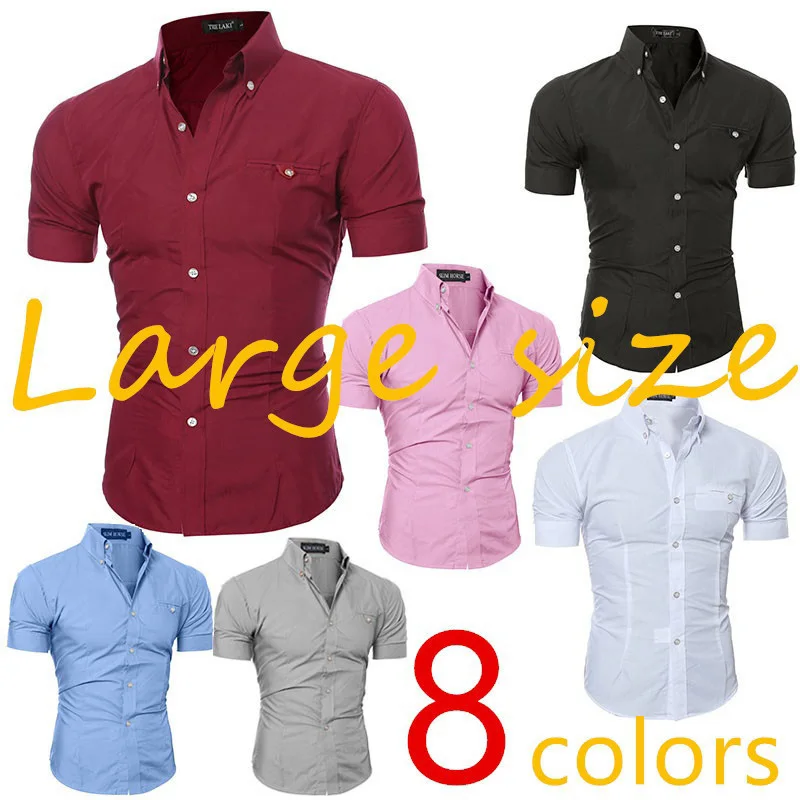 Zogaa 2019 популярная мужская короткая рубашка 8 цветов Новое поступление Модная Летняя Повседневная стильная рубашка Slim Fit деловая офисная