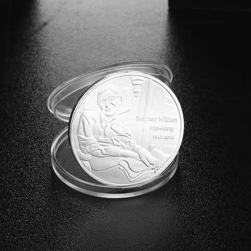 1 Pcs Stephen Hawking Design Commemorative Coin Non currency Bitcoin Art Memorial Coins Art Collection for Birthday Gift E5M1 1 Pcs Stephen Hawking Design Commemorative Coin Non currency Bitcoin Art Memorial Coins Art Collection for Birthday Gift E5M1
